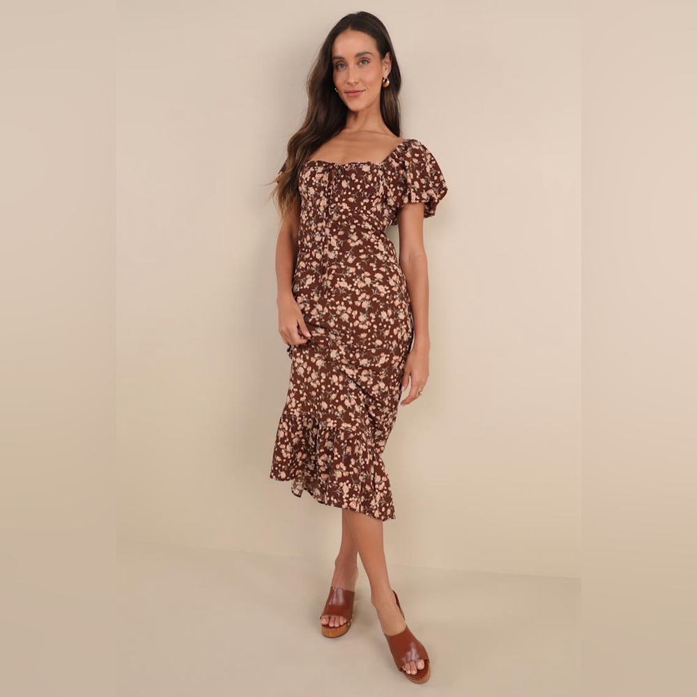 Floral Brown Dress